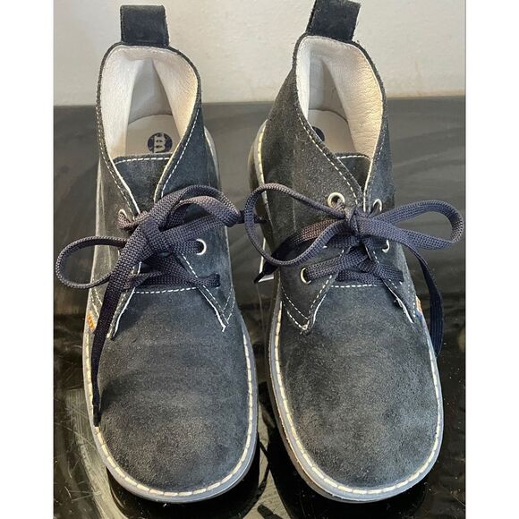 Melania Blue Suede Ankle Boots Toddler Size 29/11.5 Medium Made in Italy - Picture 3 of 12